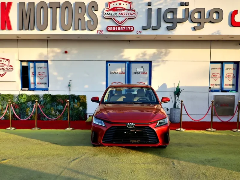 2023 Toyota Yaris S 4 Cylinders Engine Red Beige Sedan GCC Specs