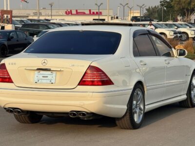 2005 Mercedes-Benz S55 AMG 5.4 Liters Supercharged V8 Engine White Grey Sedan
