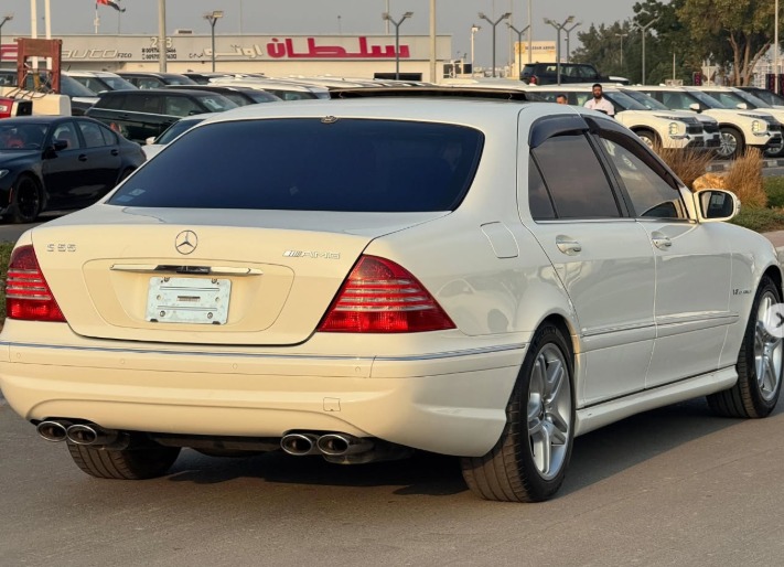 2005 Mercedes-Benz S55 AMG 5.4 Liters Supercharged V8 Engine White Grey Sedan
