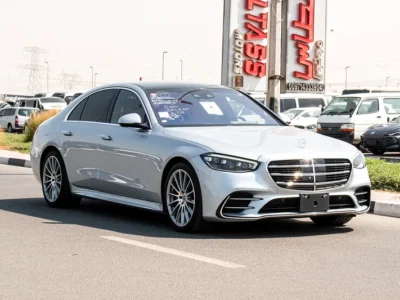 2021 Mercedes-Benz S-Class S 400 4Matic 6 Cylinders Engine Silver Tan Sedan