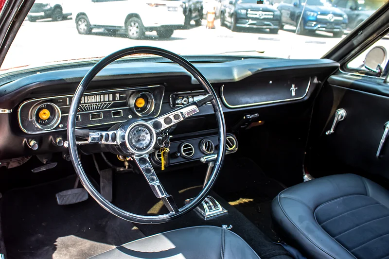 1965 Ford Mustang GT 8 Cylinder Engine Petrol Red Black Coupe