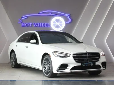 2023 Mercedes-Benz S 500 4MATIC 3.0L 6 Cylinders Engine White Black Sedan