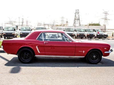 1965 Ford Mustang GT 8 Cylinder Engine Petrol Red Black Coupe