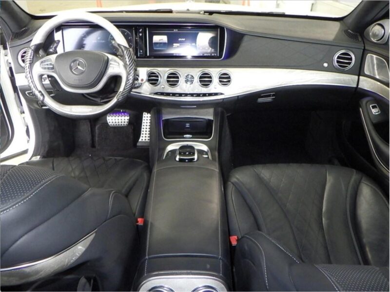 2015 Mercedes-Benz S550L 4.6L Twin-turbocharged V8 White Black Sedan