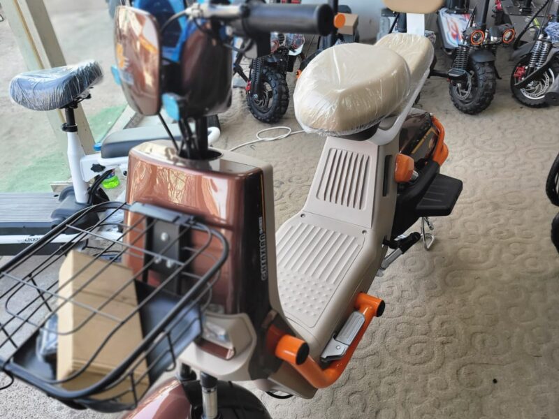 Electric Scooter 48 Volt Battery 45 Speed 50 Range AMP 25 Bronze Beige