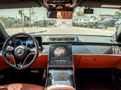 2021 Mercedes-Benz S-Class S 400 4Matic 6 Cylinders Engine Silver Tan Sedan