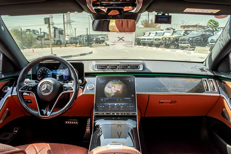 2021 Mercedes-Benz S-Class S 400 4Matic 6 Cylinders Engine Silver Tan Sedan