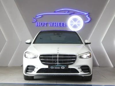 2023 Mercedes-Benz S 500 4MATIC 3.0L 6 Cylinders Engine White Black Sedan