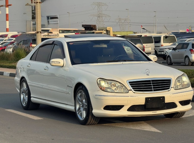 2005 Mercedes-Benz S55 AMG 5.4 Liters Supercharged V8 Engine White Grey Sedan