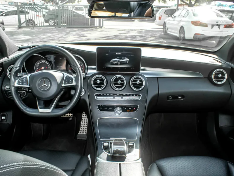 2016 Mercedes-Benz C-Class C200 4 Cylinders Engine White Black Sedan