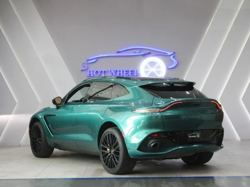 2022 Aston Martin DBX 550 4.0L twin-turbo V8 Engine Green Black SUV