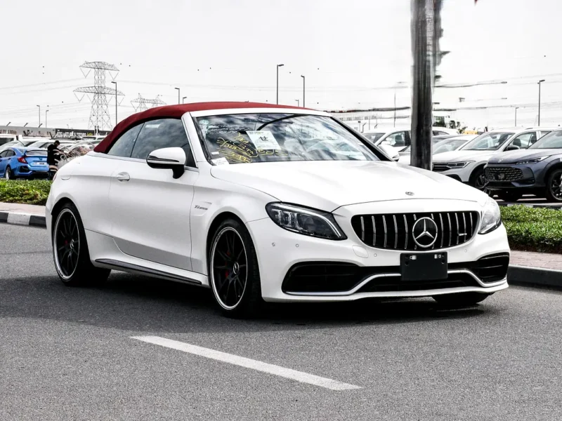 2019 Mercedes-Benz C-Class AMG C63S 8 Cylinder Engine White Red Convertible