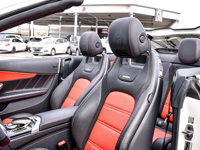 2019 Mercedes-Benz C-Class AMG C63S 8 Cylinder Engine White Red Convertible