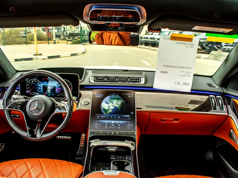 2021 Mercedes-Benz S-Class S 500 L 4Matic 6 Cylinder Engine White Orange Sedan