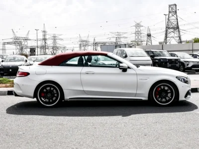 2019 Mercedes-Benz C-Class AMG C63S 8 Cylinder Engine White Red Convertible