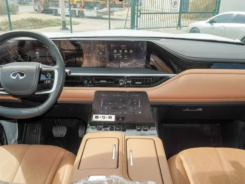 2025 Infiniti QX80 6 Cylinder Petrol Engine Black Tan SUV GCC Specs