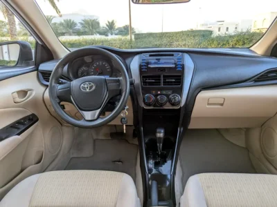 2021 Toyota Yaris MID 4 Cylinder Petrol Engine White Beige Sedan GCC Specs