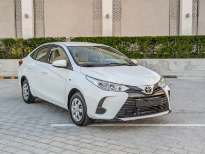 2021 Toyota Yaris MID 4 Cylinder Petrol Engine White Beige Sedan GCC Specs