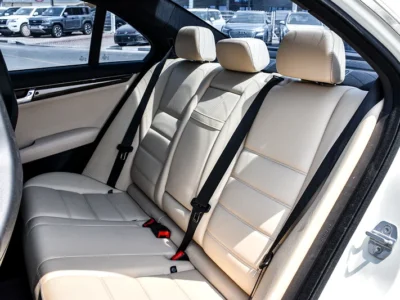 2009 Mercedes-Benz C-Class C63 AMG 8 Cylinder Engine White Beige Sedan