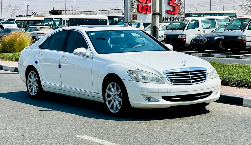 2007 Mercedes-Benz S-Class S 350 6 Cylinders Engine White Black Sedan