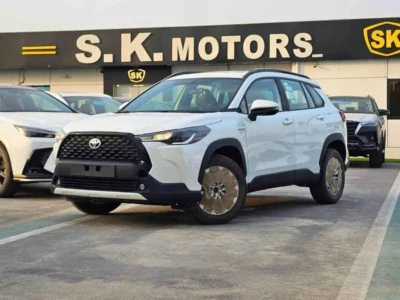 2024 Toyota Corolla Cross HYBRID1.8L AT 4 Cylinders Engine White Tan SUV