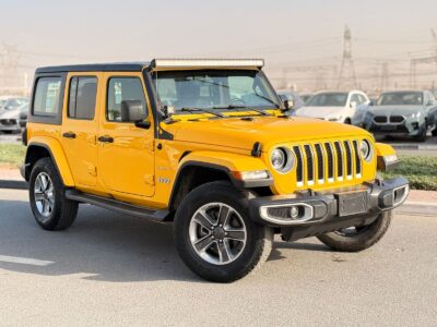 2020 Jeep Wrangler Unlimited Sahara 3.6L V6 4x4 Yellow Black SUV