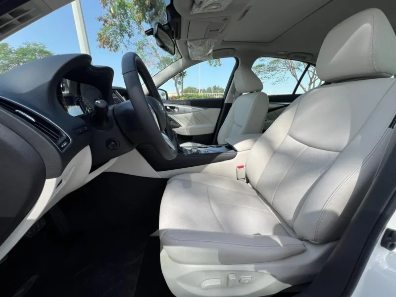 2024 Infiniti Q50 Luxe 3.0 Litres 6 Cylinders Petrol Engine White Beige Sedan GCC