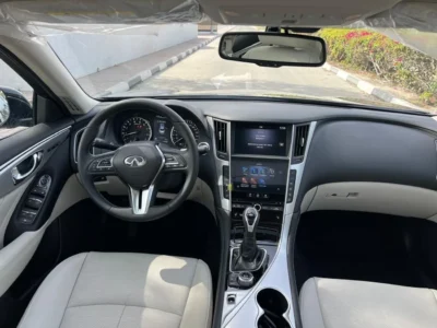 2024 Infiniti Q50 Luxe 3.0 Litres 6 Cylinders Petrol Engine White Beige Sedan GCC