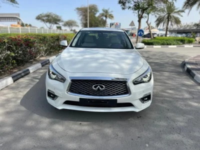 2024 Infiniti Q50 Luxe 3.0 Litres 6 Cylinders Petrol Engine White Beige Sedan GCC
