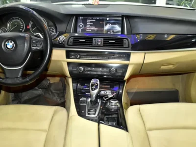 2012 BMW 5-Series 520i 4 Cylinder Petrol Engine White Beige Sedan GCC