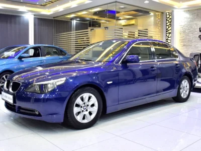 2005 BMW 5-Series 520i 6 Cylinders Petrol Engine Blue Beige Sedan GCC Specs