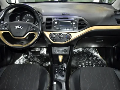 2015 Kia Picanto EX FOP 4 Cylinders Petrol Engine White Black Hatchback GCC