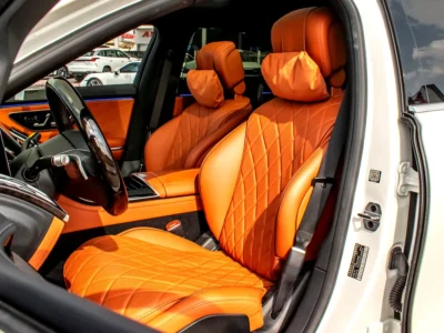 2021 Mercedes-Benz S-Class S 500 L 4Matic 6 Cylinder Engine White Orange Sedan