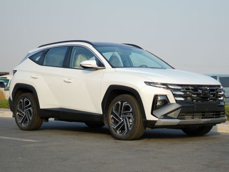 2026 Hyundai Tucson 1.6L T‑GDi turbocharged inline 4 Petrol White Beige SUV