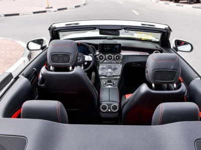 2019 Mercedes-Benz C-Class AMG C63S 8 Cylinder Engine White Red Convertible