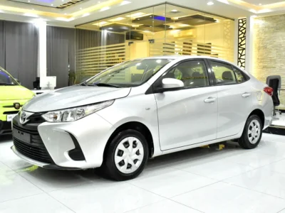 2022 Toyota Yaris S 4 Cylinder Petrol Engine Silver Beige Sedan GCC Specs