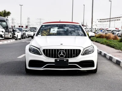 2019 Mercedes-Benz C-Class AMG C63S 8 Cylinder Engine White Red Convertible