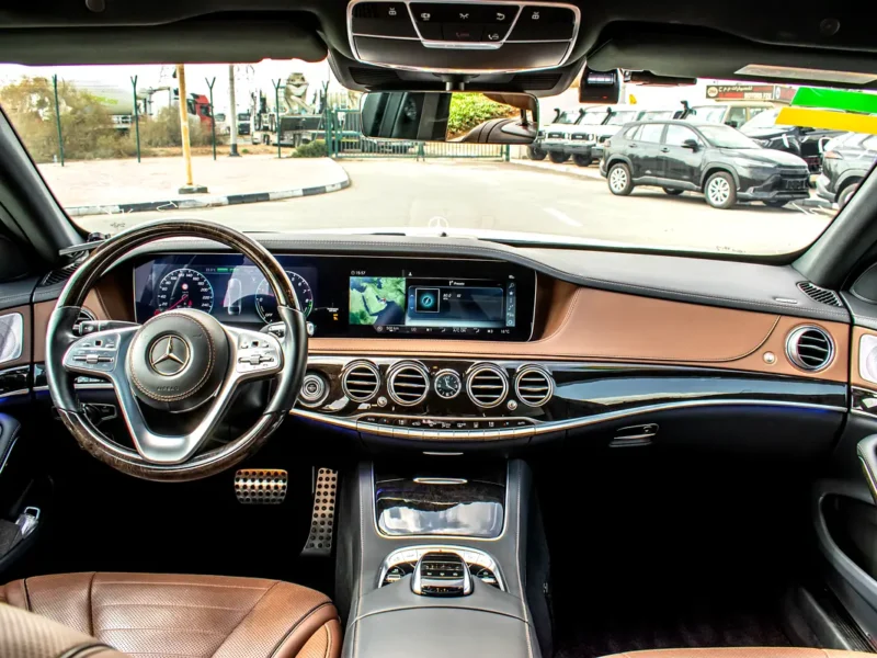 2018 Mercedes-Benz S-Class S 560 6 Cylinder Petrol Engine White Brown Sedan