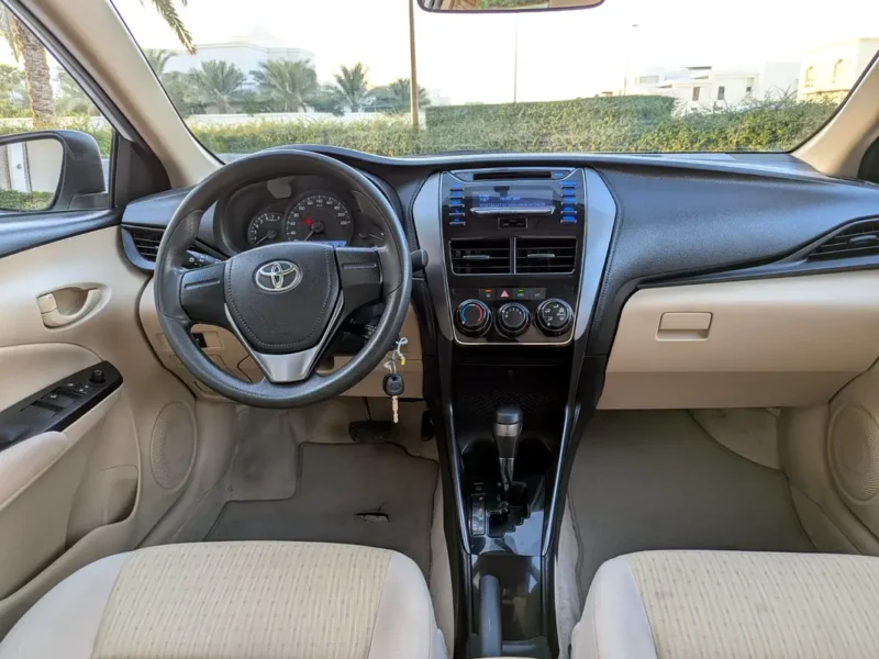 2021 Toyota Yaris MID 4 Cylinder Petrol Engine White Beige Sedan GCC Specs