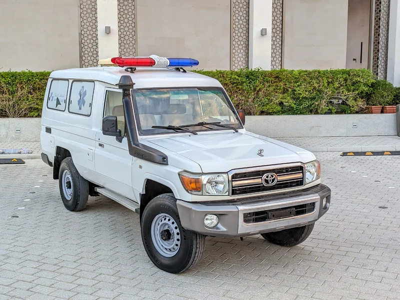 2019 Toyota Land Cruiser 70 LC78 6 Cylinders AMBULANCE GCC White Beige SUV