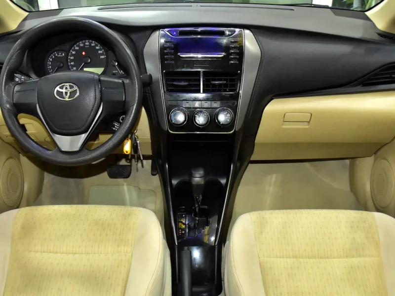 2022 Toyota Yaris S 4 Cylinder Petrol Engine Silver Beige Sedan GCC Specs