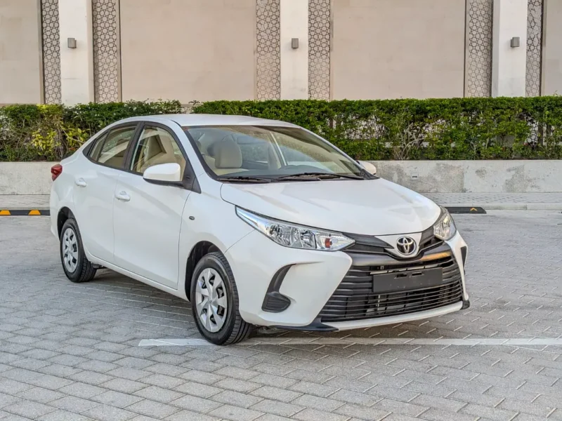 2021 Toyota Yaris MID 4 Cylinder Petrol Engine White Beige Sedan GCC Specs