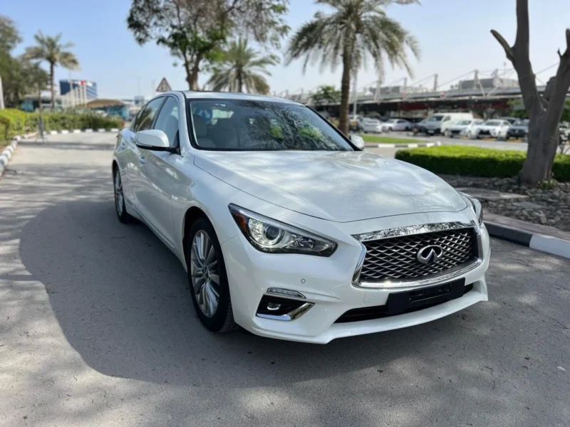 2024 Infiniti Q50 Luxe 3.0 Litres 6 Cylinders Petrol Engine White Beige Sedan GCC