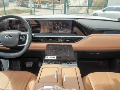 2025 Infiniti QX80 6 Cylinder Petrol Engine Black Tan SUV GCC Specs