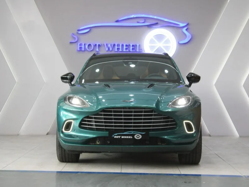 2022 Aston Martin DBX 550 4.0L twin-turbo V8 Engine Green Black SUV