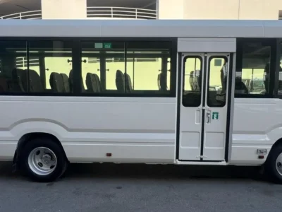 2025 TOYOTA COASTER 4.0L 4 Cylinders DIESEL Engine 23 SEATS White Brown BUS