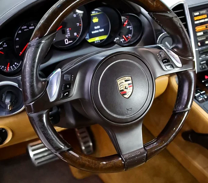 2012 Porsche Cayenne S 8 Cylinders Petrol Engine Brown Tan SUV GCC Specs