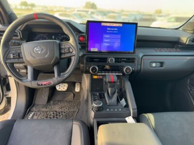 2025 Toyota Tacoma 2.4L V4 TRD PRO I-FORCE MAX Hybrid White Black Pick Up Truck