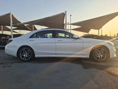2015 Mercedes-Benz S400 Hybrid AMG Line 3.5-liter V6 Engine White Beige Sedan GCC