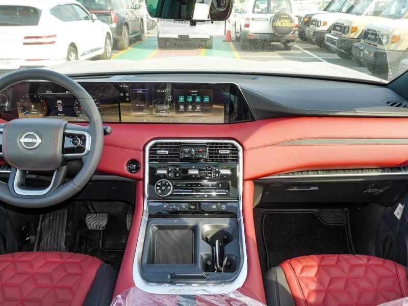 2025 Nissan Patrol Platinum 3.5-liter V6 Twin-Turbo Engine Black Red SUV GCC Specs
